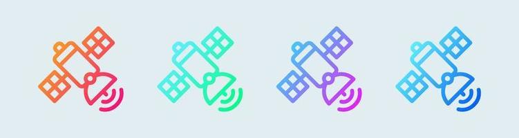 Satellite line icon in gradient colors. Antenna signs vector illustration.