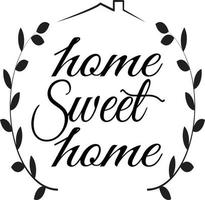 Home Sweet Home sign on white background. flat style. Home Decor sign for your web site design, logo, app, UI. Sweet Home symbol. Sweet Home laurel wreath sign. vector