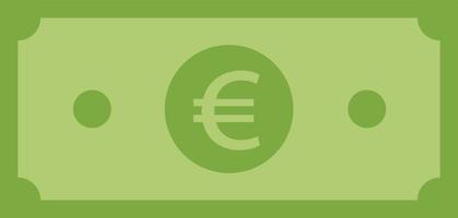 icono del euro sobre fondo blanco. símbolo del euro verde. signo de icono de vector de euro.
