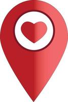 map pointer with heart icon. love location icon. location pin symbol. map point sign. vector