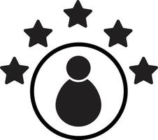 customer experience icon. satisfaction feedback sign. 5 star work experience symbol. rating sign. vector