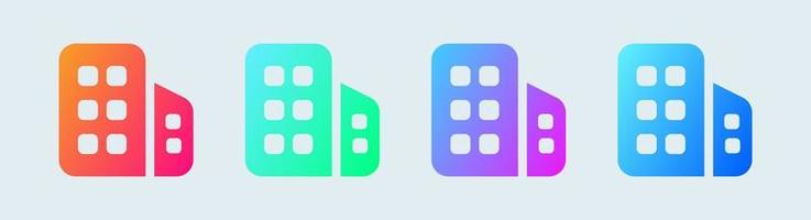 Building solid icon in gradient colors. Architecture signs vector illustration.