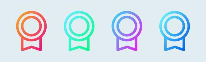 Badge line icon in gradient colors. Certification signs vector illustration.