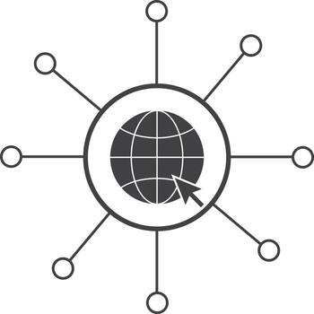 global network connection icon. business networking icon. internet symbol. worldwide sign. vector