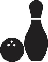 bowling icon on white background. flat style. Bowling pins with ball icon for your web site design, logo, app, UI. bowling game round ball black sign. vector