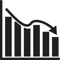 graph chart icon. declining graph icon. graph symbol. graph chart sign. vector