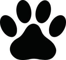 black paw print icon on white background. flat style. dog or cat paw print icon for your web site design, logo, app, UI. animal track symbol. foot and paw animal sign. vector