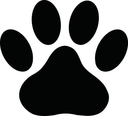 Cute Cat, paws - logo, symbol, protect sign Stock Vector