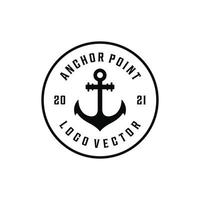 retro vintage hipster marinero ancla punto crucero diseño de logotipo marino vector