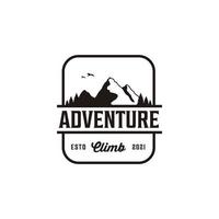 Vintage retro silhouette mountain peak adventure logo