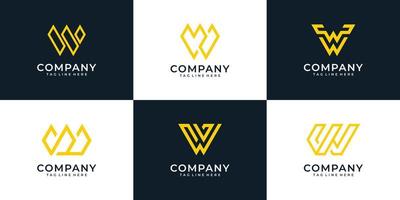 Creative modern letter w element typography font logo design vector