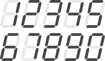 Digital numbers 0 - 9 on white background. digital numbers icon. digital numbers symbol. vector