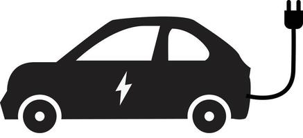 icono de coche eléctrico sobre fondo blanco. estilo plano coche ecológico. señal de coche eléctrico. vector