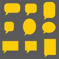 empty yellow speech bubbles on dark background. flat style. Speech bubble icon for your web site design, logo, app, UI. collection of vector speech and thought symbol.