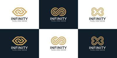 Infinity loop monogram limitless logo collection vector