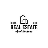 Vintage hipster real estate architecture logo elements silhouette vector