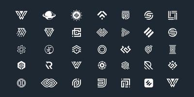 Modern creative abstract logo collection vector