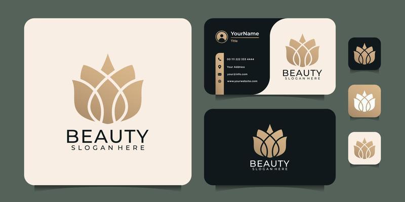 Beauty spa yoga lotus salon elements unique logo design