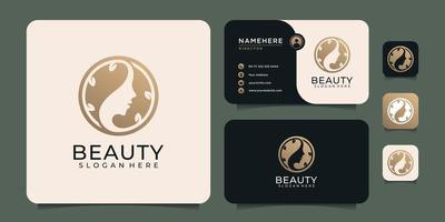 Beauty minimal luxury woman hair spa logo elements for fashion and lifestyle vector