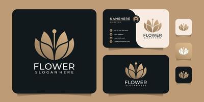 Flower spa yoga decoration logo vector design with beautiful concept