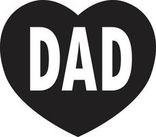 papá en el icono del corazón. signo del día del padre. papá en el símbolo del corazón. signo del padre. vector