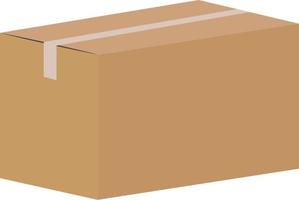 caja de cartón cerrada pegada con cinta adhesiva. caja de papel marrón. caja de cartón corrugado. vector