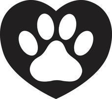 heart with animals footprint icon on white background. flat style. pet paw in heart symbol. love paw sign. dog paw and heart logo. vector