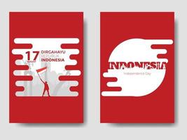 paquete de plantillas del día de la independencia de indonesia vector