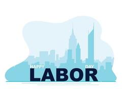 Happy Labor Day Downtown Landscape Flat vector
