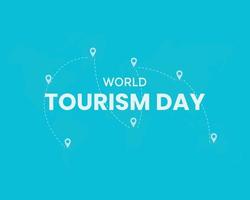 World Tourism Day With World Map Background vector