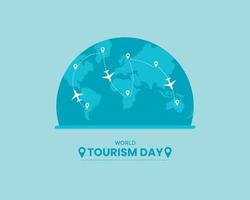 World Tourism Day With Globe Flat vector