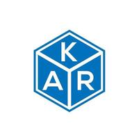 diseño del logotipo de la letra kar sobre fondo negro. concepto de logotipo de letra de iniciales creativas de kar. diseño de letras kar. vector