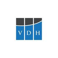 VDH letter logo design on WHITE background. VDH creative initials letter logo concept. VDH letter design. vector