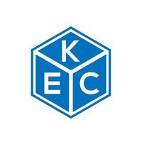 diseño del logotipo de la letra kec sobre fondo negro. concepto de logotipo de letra de iniciales creativas kec. diseño de letras kec. vector