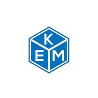 diseño del logotipo de la letra kem sobre fondo negro. concepto de logotipo de letra inicial creativa kem. diseño de letras kem. vector