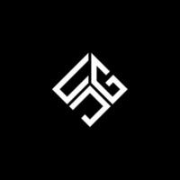 UJG letter logo design on black background. UJG creative initials letter logo concept. UJG letter design. vector