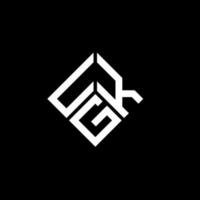 UGK letter logo design on black background. UGK creative initials letter logo concept. UGK letter design. vector