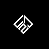 UZJ letter logo design on black background. UZJ creative initials letter logo concept. UZJ letter design. vector