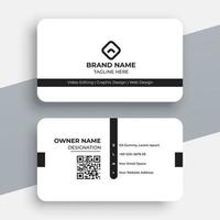 diseño de tarjeta de visita simple en blanco y negro vector