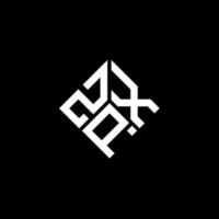 ZPX letter logo design on black background. ZPX creative initials letter logo concept. ZPX letter design. vector