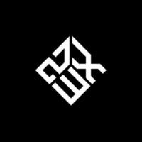 ZWX letter logo design on black background. ZWX creative initials letter logo concept. ZWX letter design. vector