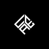 diseño del logotipo de la letra uae sobre fondo negro. concepto del logotipo de la letra de las iniciales creativas de los emiratos árabes unidos. diseño de letras de los emiratos árabes unidos. vector