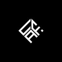 UAF letter logo design on black background. UAF creative initials letter logo concept. UAF letter design. vector