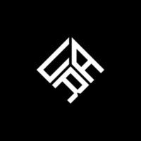 diseño del logotipo de la letra ura sobre fondo negro. concepto de logotipo de letra de iniciales creativas ura. diseño de letra ura. vector