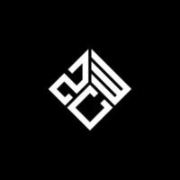 ZCW letter logo design on black background. ZCW creative initials letter logo concept. ZCW letter design. vector