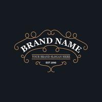 Flourish frame for label design, logo design, product quality design, brand logo design vector