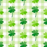 Seamless background with lucky clover leaf pattern. Wrapping paper pattern. vector