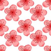 Seamless pattern of sakura flowers. Watercolor vector. Decorate the fabric pattern. vector
