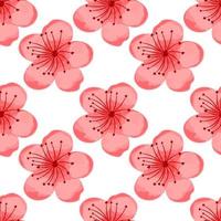 Seamless pattern of sakura flowers. Watercolor vector. Decorate the fabric pattern. vector