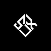 diseño del logotipo de la letra sux sobre fondo negro. concepto de logotipo de letra de iniciales creativas sux. diseño de letras sux. vector